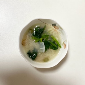 長ねぎ 豆腐 小松菜のお味噌汁